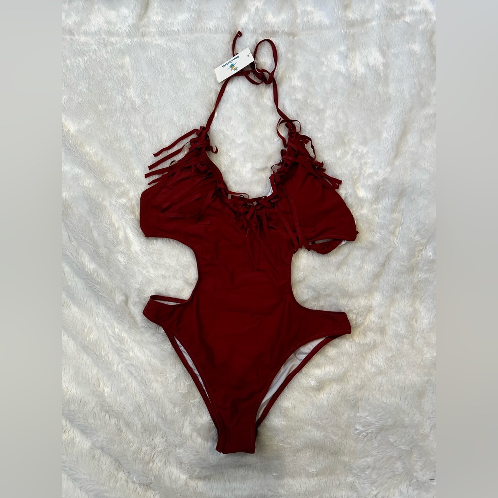 Elegant Rust / Burgundy One-Piece Swimsuit